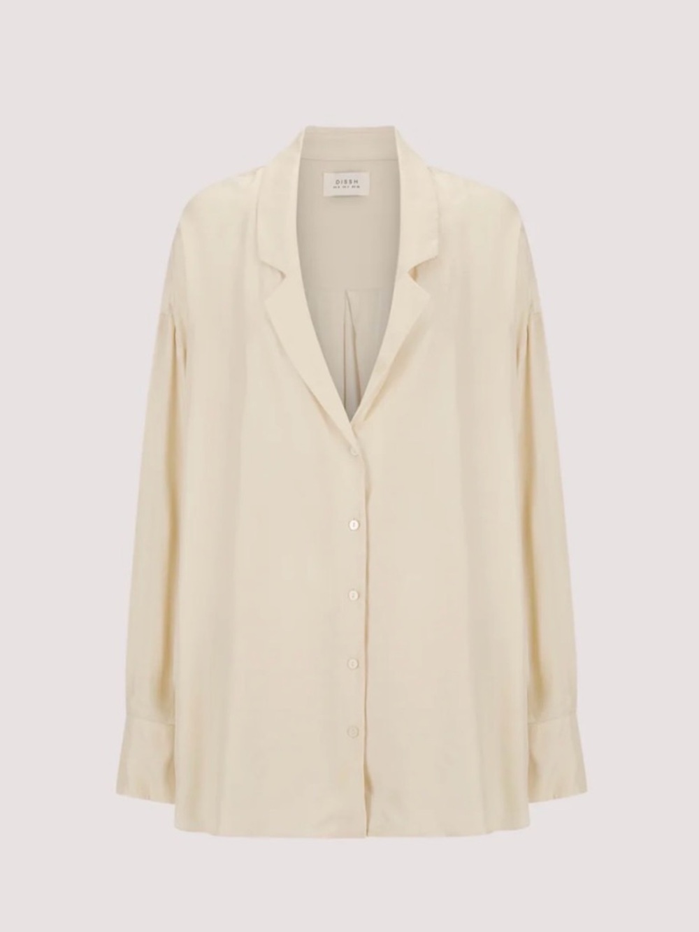 Dissh Shirt Satin Cream Button Down Lucille Straw Cupro Long Oversized Women's 2